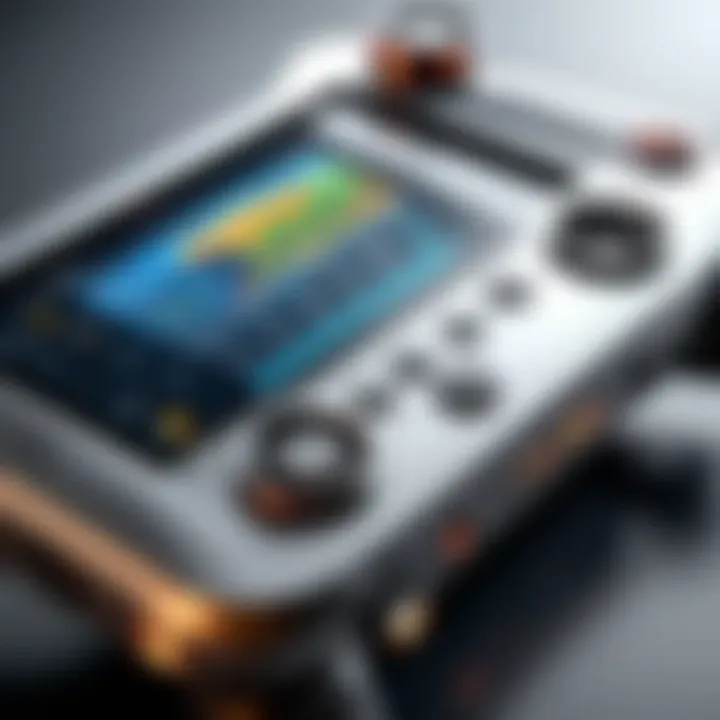 Close-up of drone controller showcasing user-friendly interface
