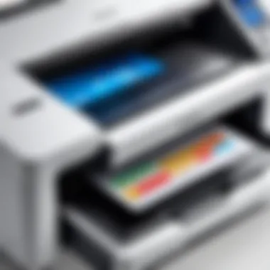 Close-up of multifunctional printer features