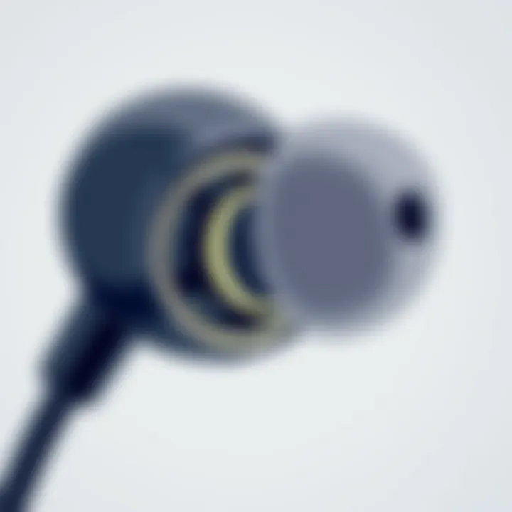 Close-up of earphone components highlighting build quality