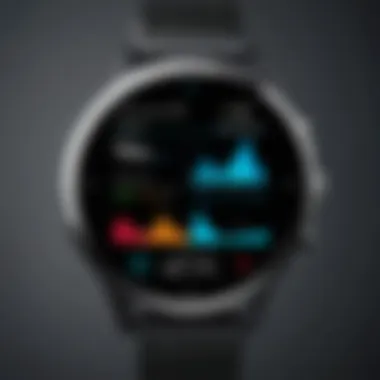 A close-up of a smartwatch displaying health metrics