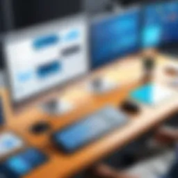 A digital workspace showcasing diverse collaboration tools