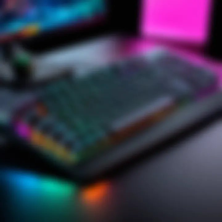 Gaming laptop keyboard with customizable RGB lighting