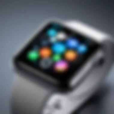 Detailed look at the iWatch interface with advanced functionalities.