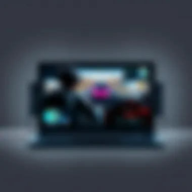 Diverse gaming experience showcased on the laptop