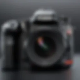 Detailed view of Canon DSLR camera showcasing advanced features