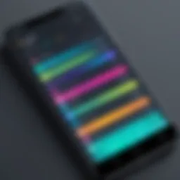 A smartphone displaying a sleek to-do list app interface with colorful task categories.