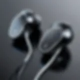 A close-up of premium Bluetooth earbuds showcasing their sleek design and innovative features.