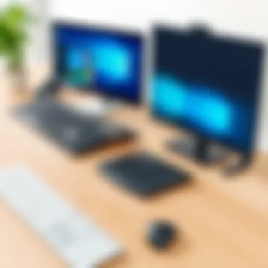 Comparative Analysis of Ergonomic Keyboards Comparison of various wireless ergonomic keyboards on a desk