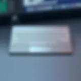 Sleek Wireless Ergonomic Keyboard Design Sleek design of a wireless ergonomic keyboard with touchpad