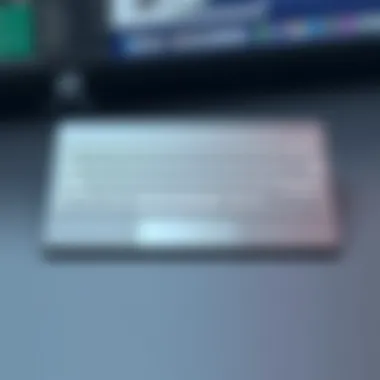 Sleek Wireless Ergonomic Keyboard Design Sleek design of a wireless ergonomic keyboard with touchpad