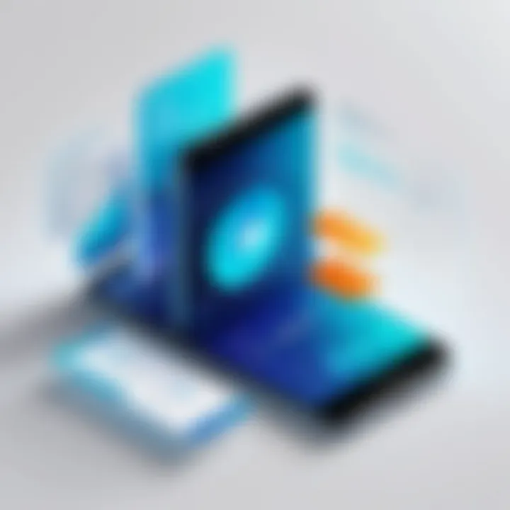 An individual efficiently managing data with a mobile app.