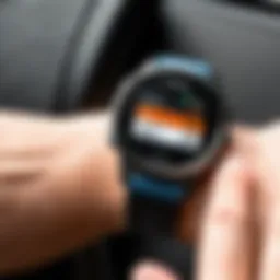 Garmin smartwatch displaying fitness metrics