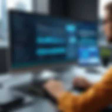 Driver Management Software Interface A person using a computer with driver management software open