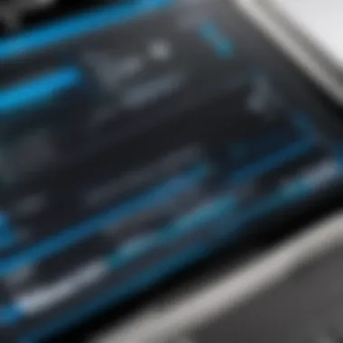 Close-up of HP Pavilion Touchscreen performance metrics display