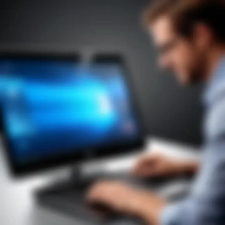 User interacting with the HP Pavilion Touchscreen