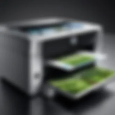 Illustration of the printer's eco-friendly features emphasizing sustainability.