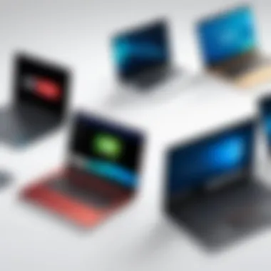 Diverse range of laptops highlighting different types