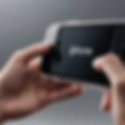 A sleek iPhone video handle showcasing its ergonomic design.