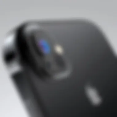 Close-up of essential features of an iPhone video handle.