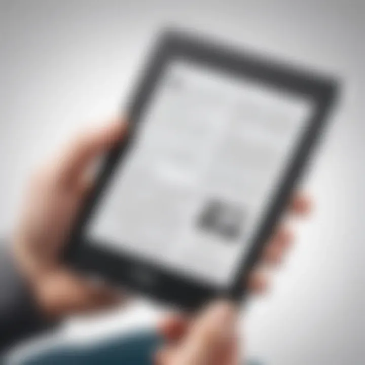 User interacting with Kindle Paperwhite features