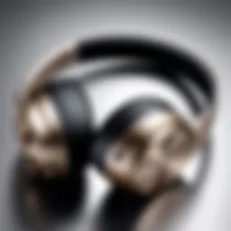Detailed view of LG headphone design showcasing sleek aesthetics