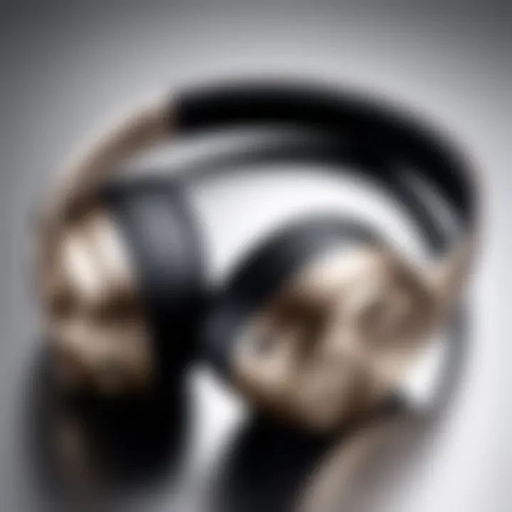 Detailed view of LG headphone design showcasing sleek aesthetics