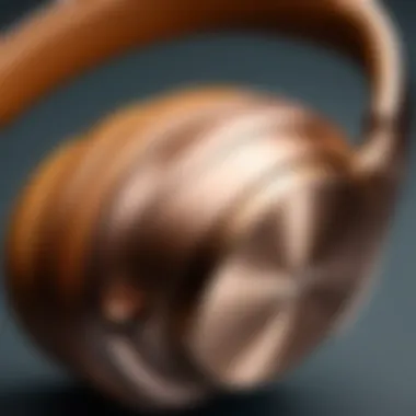 Close-up on LG headphones demonstrating premium sound quality