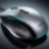 Close-up view of Logitech Precision Pro Mouse showcasing its ergonomic design