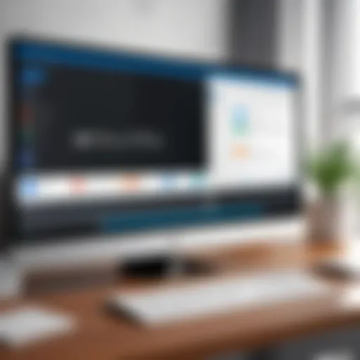 A modern desktop setup showcasing Microsoft Office applications on the screen.