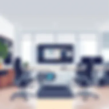 Short distance projector set up in a modern office environment