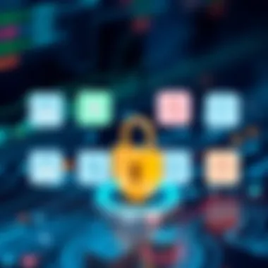 Data Encryption Standards in VPNs Icons representing various encryption standards.