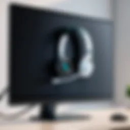 Elegant headset hanger mounted on a monitor