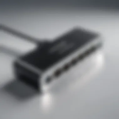 USB Splitter with Multiple Ports Detailed view of a USB splitter showcasing multiple ports