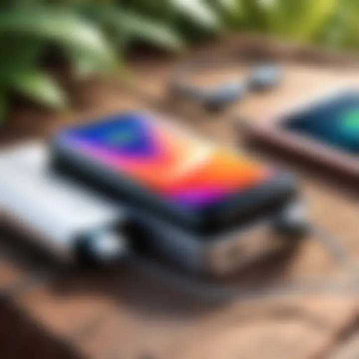 Portable charger in an outdoor setting