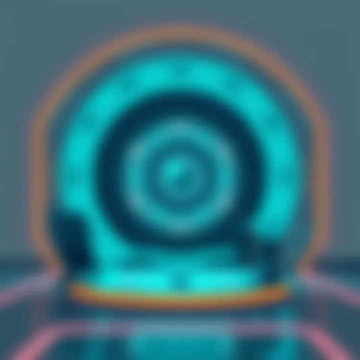 A futuristic portal computer interface showcasing advanced technology.