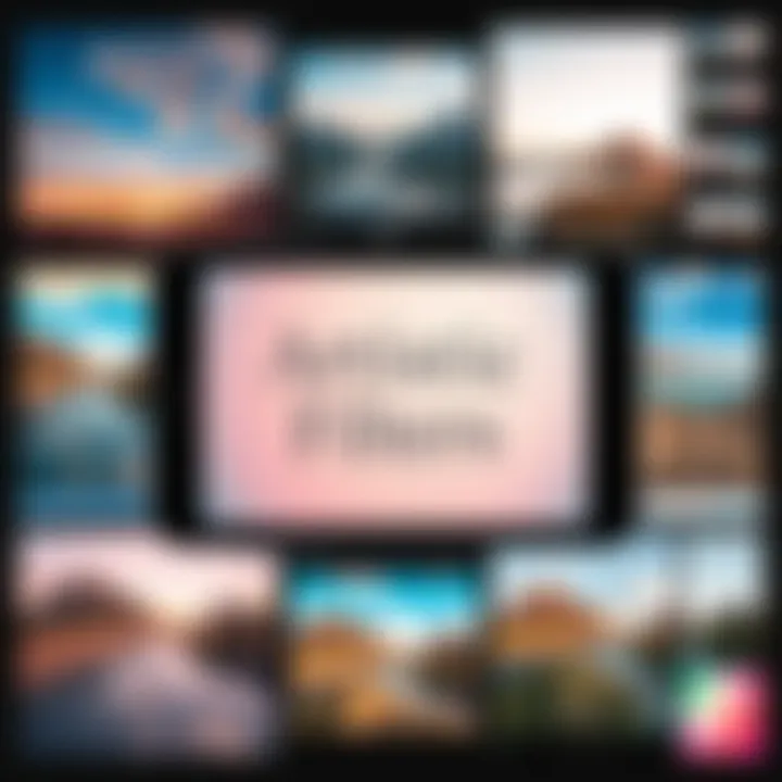 Artistic Filters in Prisma A collage of artistic filters available in Prisma, highlighting its editing capabilities.