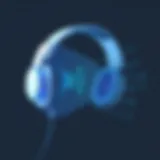 Illustration of advanced noise-cancellation technology in headphones