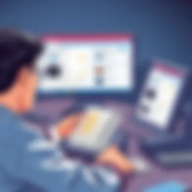 A person reading reviews about printers online