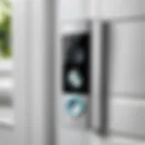 Detailed view of the Ring wireless doorbell camera highlighting its sleek design