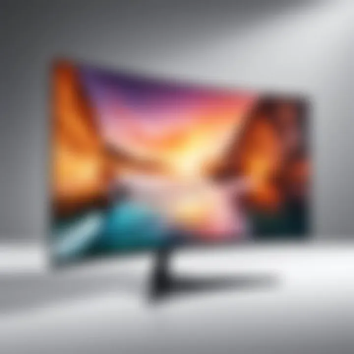 Close-up of the curved screen demonstrating immersive viewing experience