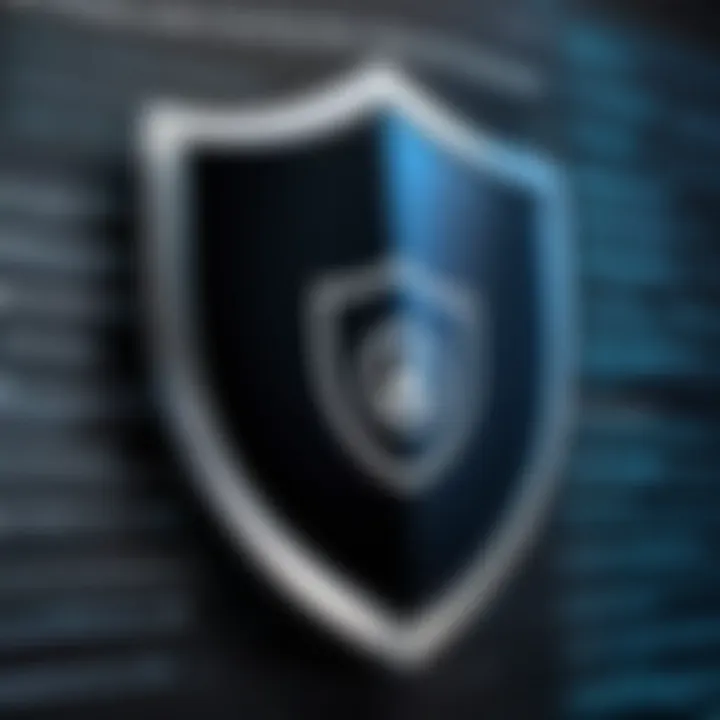 Shield representing advanced security measures