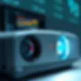 Advanced Short Distance Projector Technology Close-up view of advanced short distance projector technology