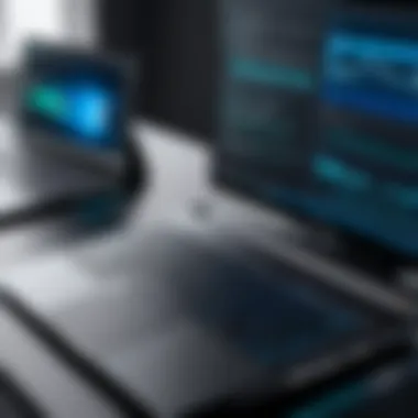 Seamless Integration with Laptops Sidetrak monitor connected to a laptop demonstrating its functionality