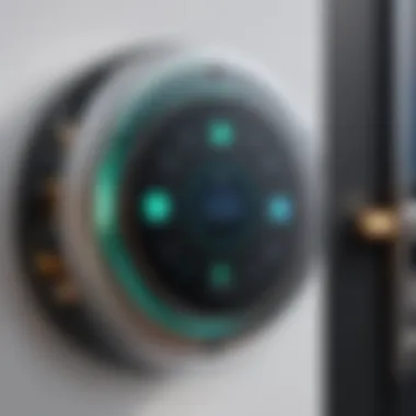 Close-up view of smart lock technology