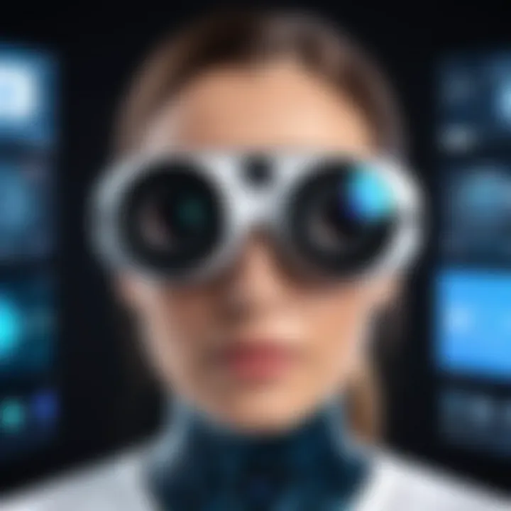 Illustration of AI algorithms being employed in smart webcam technology.