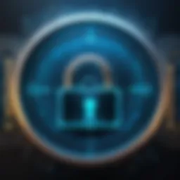 A secure digital lock visualizing data protection