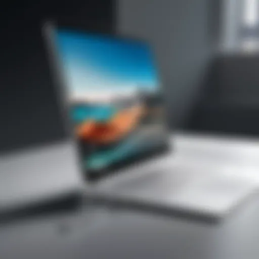 Elegant design of the Surface Book showcasing its sleek profile