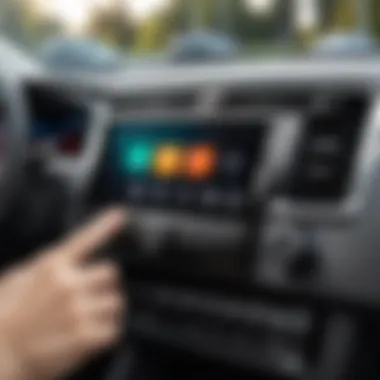 Installation of Double Din Radio in Car Installation process of a double din radio in a car dashboard