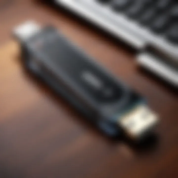 High-quality durable USB flash drive on a desk