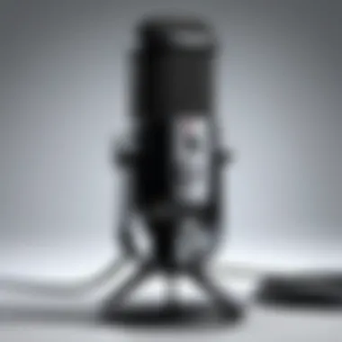 USB Microphone for Easy Recording USB microphone connected to a computer